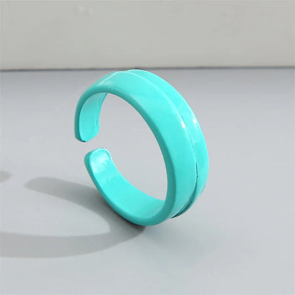 2022 Summer Colorful Ring Set Wholesale Fashion Geometric Chain Candy Color Irregular Opening Rings Women Party Finger Jewelry