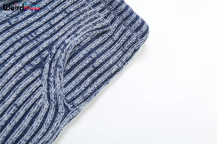 Weird Puss Patchwork Striped Women Casual 2 Piece Set Crochet Halter Low-Neck Vest+Pocket Pants Stretch Skinny Matching Suit Badiee Stylez