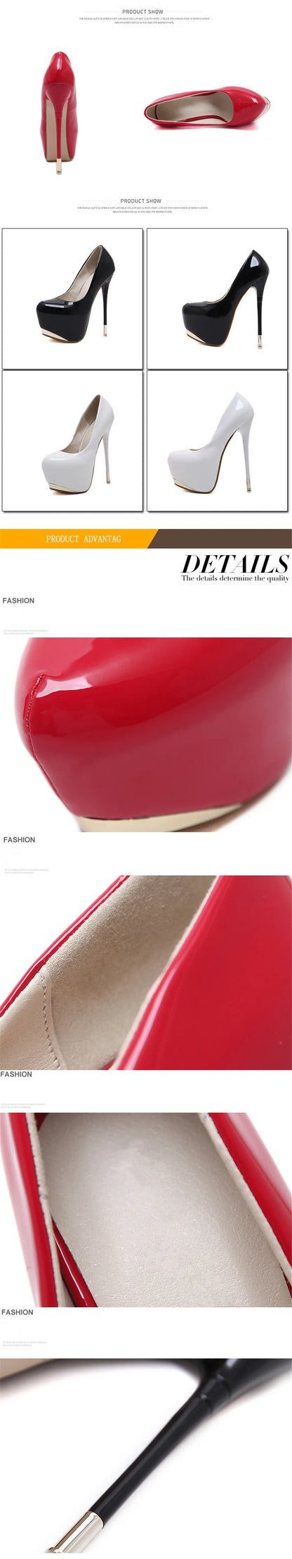 Super High Heels 16cm Red Wedding Women Shoes Black Metal Platform Sexy Patent Leather Round Toe Female Pumps Party 2025 Autumn