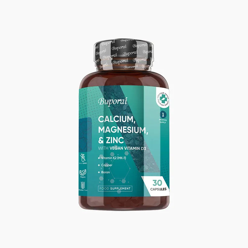 Calcium, Magnesium, Zinc and Vitamin D Supplement - Supports Immune System and Bone Health and Enhances Nutrient Absorption 30 Capsules