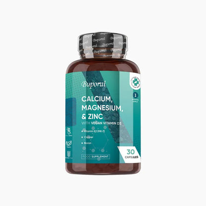 Calcium, Magnesium, Zinc and Vitamin D Supplement - Supports Immune System and Bone Health and Enhances Nutrient Absorption 30 Capsules