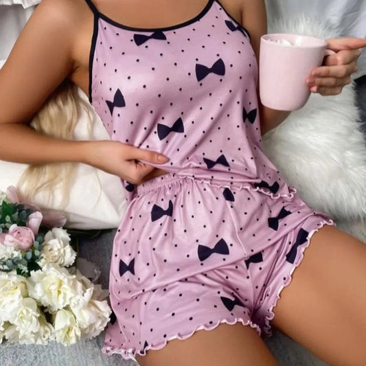 Silk Homewear With Cozy Loungwear Suits For Lounge Women sets Women's Pajamas Pajama Sets Casual Summer Camisole Undershirt Suit