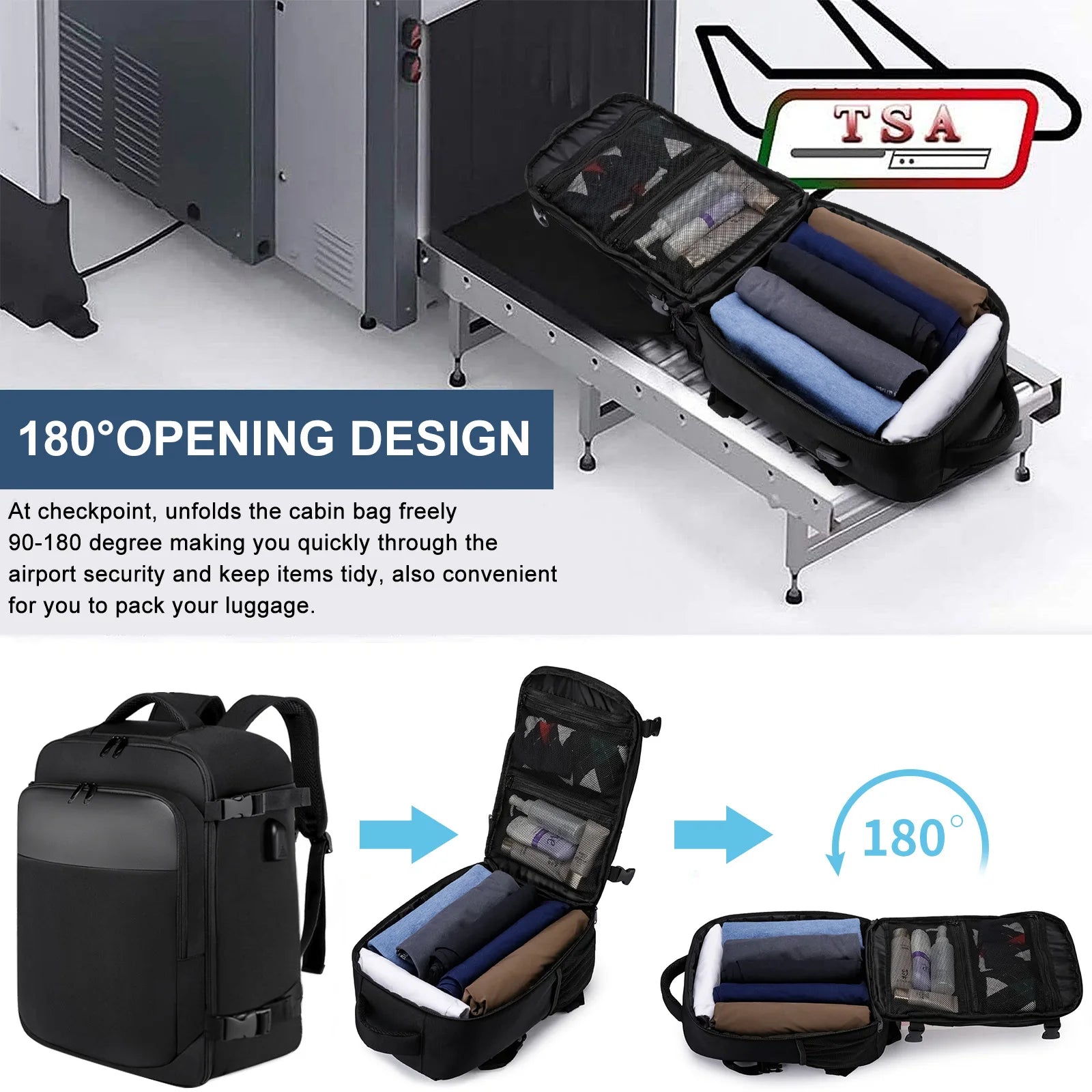 Geestock ryanair 40x25x20 Aircraft Backpack Multifunctional Travel Backpack CarryOn Cabin Luggage Waterproof 14" Laptop Backpack