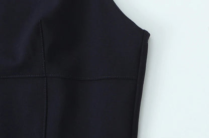 TRZA-Pleated Mini Dress with Side Loops for Women, Halter Neck, Back Zipper, Female Dresses, Chic Fashion Badiee Stylez