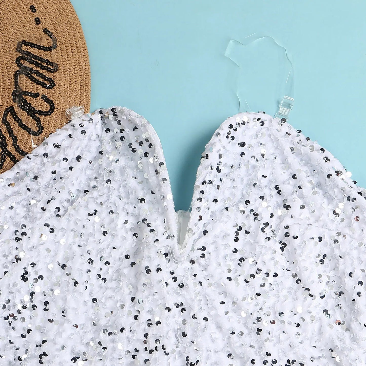 Women's Elegant Sequined Feather Slim Patchwork Bodysuits Spring Summer New Sexy Bodysuits Women Long Sleeve Backless Bodysuits