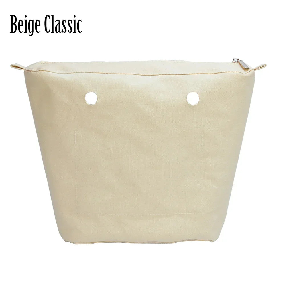 TANQU New Waterproof Inner Bag Organizer Insert Zipper Pocket for Classic Mini Obag Canvas Material for O Bag Beige Classic CHINA