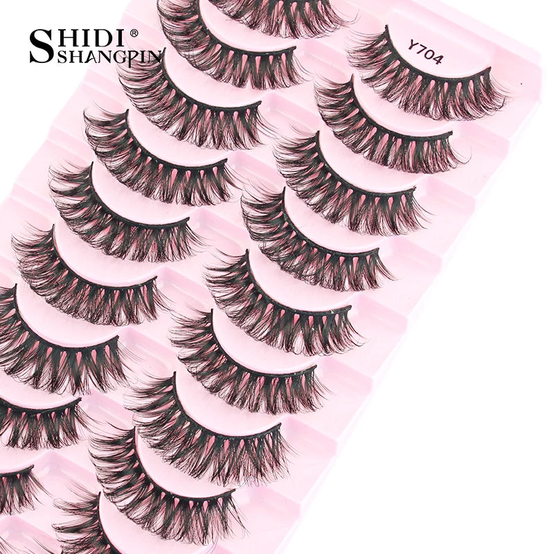 SHIDISHANGPIN 5/10Pairs False Lashes Cat Eye Eyelashes Eyelash Extension 3D Mink Half Lashes Natural Makeup faux Cils maquiagem