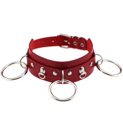 Punk Red Choker Necklace PU Leather Sexy Spiked Neck Strap Clavicle Collar Men Necklaces Hollween Women Y2K Jeweley Gift P082 red
