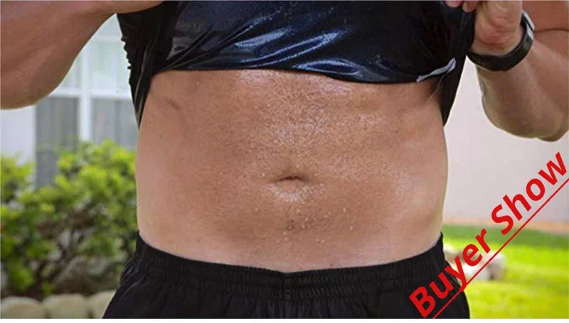 Men Fitness Sauna Sweat Vest Heat Trapping Sportswear Fat Burning Shaper Waist Slimming Sauna Suit Workout Compression Tank Tops