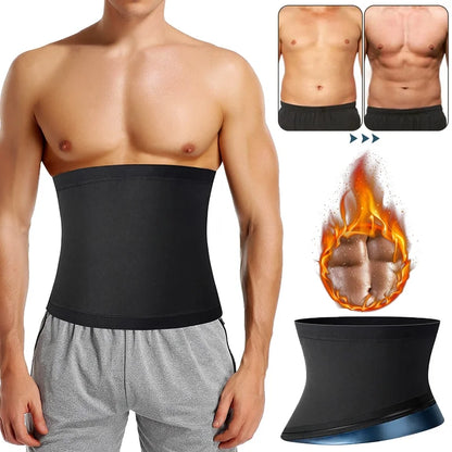 Men‘s Abdomen Reducer Sauna Body Shaper Fitness Sweat Trimmer Belt Waist Trainer Belly Slimming Shapewear Waist Trainer Corset