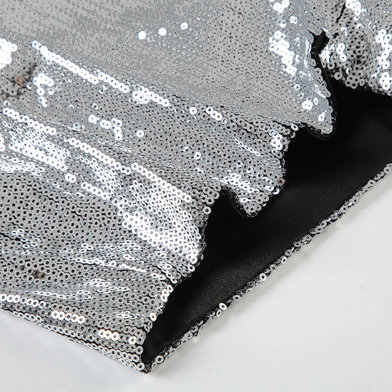 CIBBAR Party Style Skinny Sequin Shorts Solid Low Rise Slim-fitting Short Pants for Women y2k Aesthetic Streetwear Shorts Summer