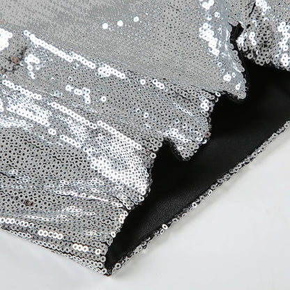 CIBBAR Party Style Skinny Sequin Shorts Solid Low Rise Slim-fitting Short Pants for Women y2k Aesthetic Streetwear Shorts Summer