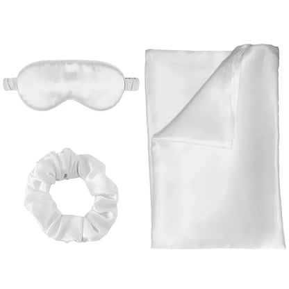 Zipper Natural Silk Pillowcase Matched Sleep Mask Hair Scrunchie Gift Set Both Sides 100% Mulberry Silk for Healthy&Good Sleep Badiee Stylez