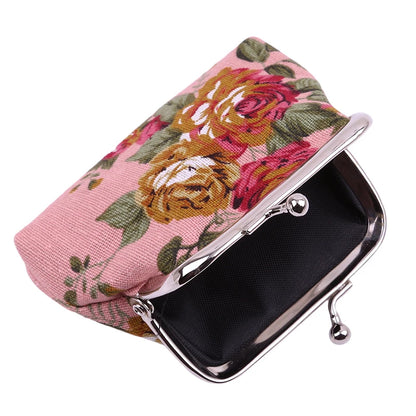 Naivety Hasp Coin Purse Lady Vintage Flower Clutch Bag 2024 New Women Retro Small Fresh Wallet High Quality Good Gift Floral Bag