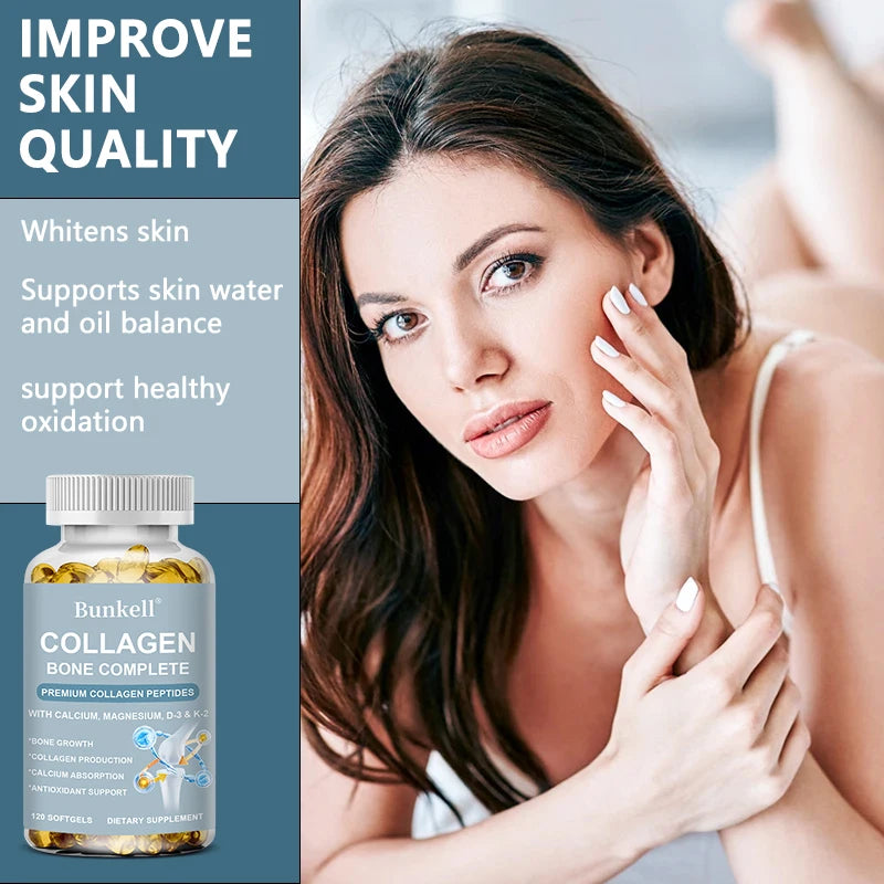 Marine Collagen 300 Mg with Calcium, Vitamin C and D - Skin, Bone, Joint Support Antioxidant Support