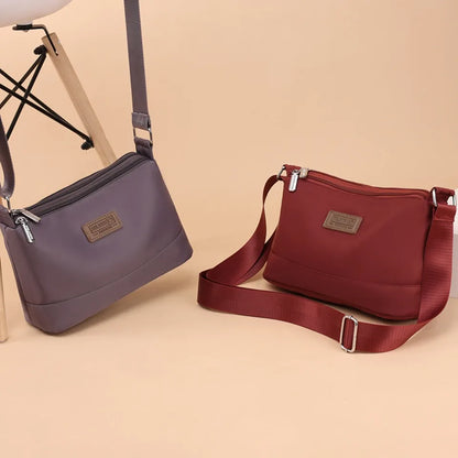 Waterproof Nylon Women Shoulder Bag Three Layers Handbag Ladies Crossbody Bags for Mother Girls Messenger Travel Daily Use Bags