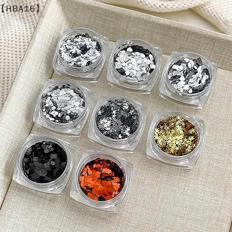 Holographic Laser Star Love Sequins Nail Glitter Gold Silver Sequin Mix Size Paillette DIY Design Nail Art Decorations Tool