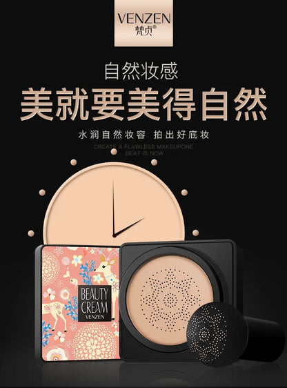 BB Air Cushion Base Foundation with Mushroom Head CC Cream Moisturizing Hydrating Concealer Makeup Brighten Skin Tone Cosmetics