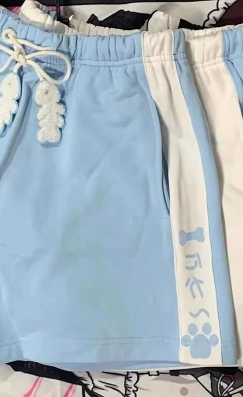 Japanese Sweet All Match Commuter Shorts Harajuku Y2k Aesthetic Constrast Color Cute Print Casual Pant Summer Punk Girl Shorts Badiee Stylez