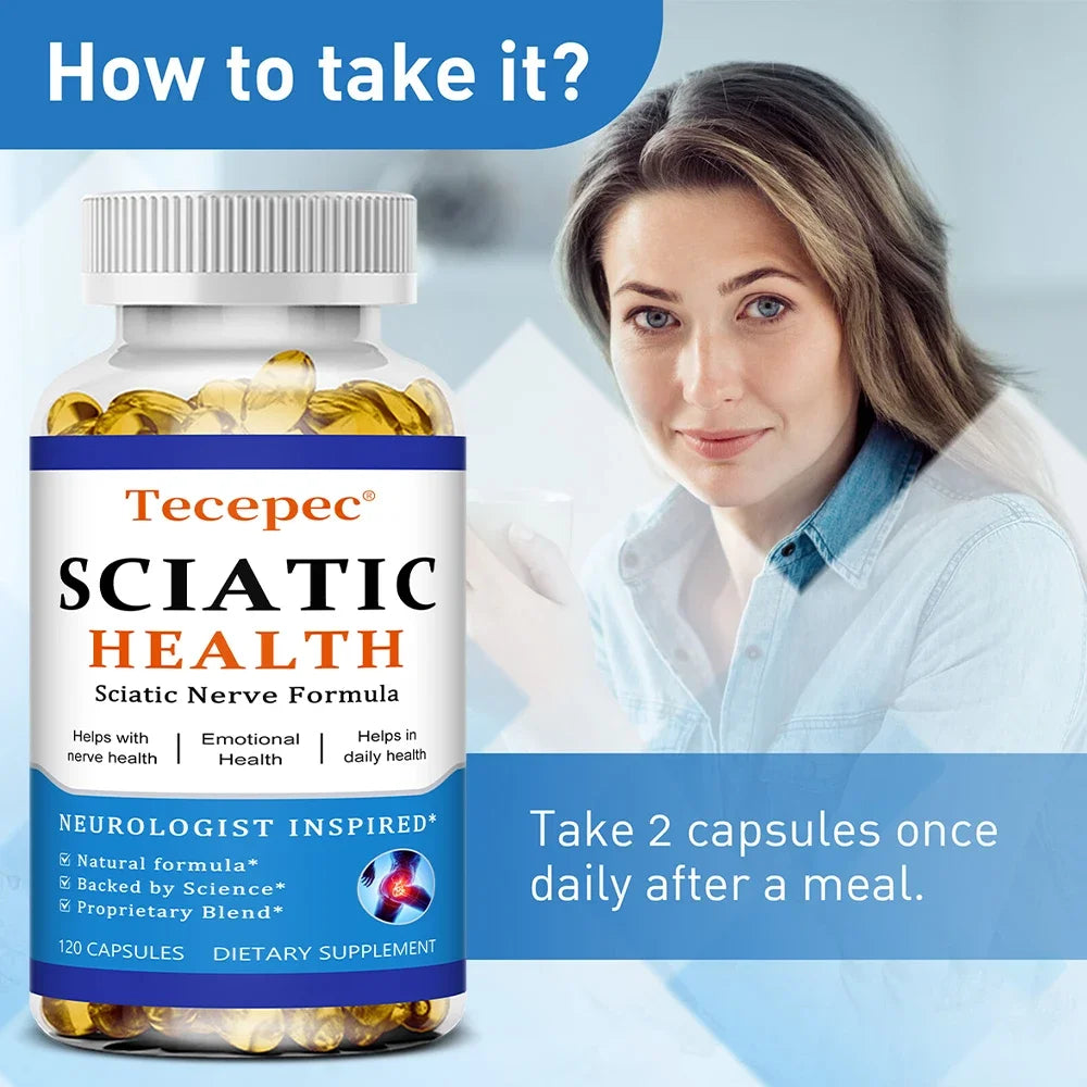 Sciatic Nerve Health Support Supplement with PEA, Vitamin B Complex, Alpha Lipoic Acid for Muscles Joints Sleep Nerve Support