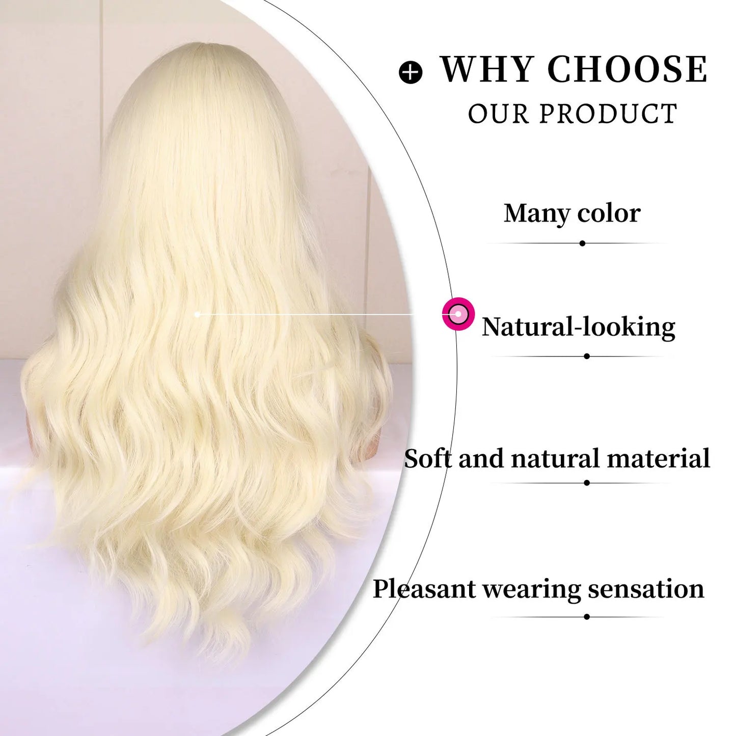 Light golden synthetic wig with big waves for Halloween party, cosplay wig, everyday wig, high-temperature hair silk wig set Badiee Stylez