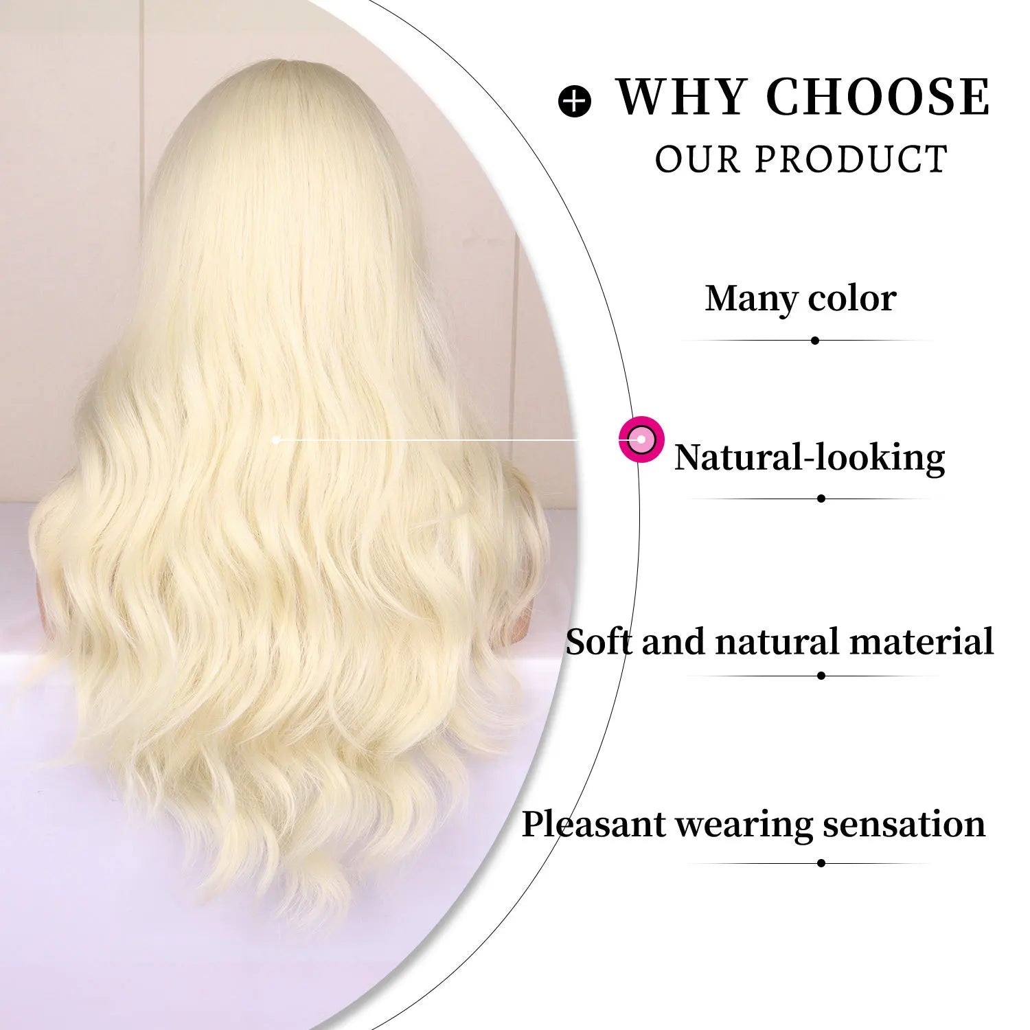 Light golden synthetic wig with big waves for Halloween party, cosplay wig, everyday wig, high-temperature hair silk wig set Badiee Stylez