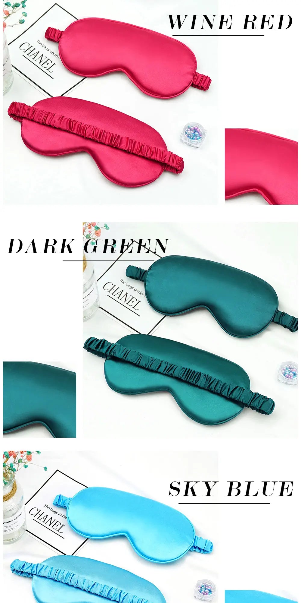 Imitated Silk Eye Patch Shading Sleep Eye Mask Eyepatch Travel Relax Cover Eyeshade Health Sleeping Shield Soft Eye Care Tools Badiee Stylez