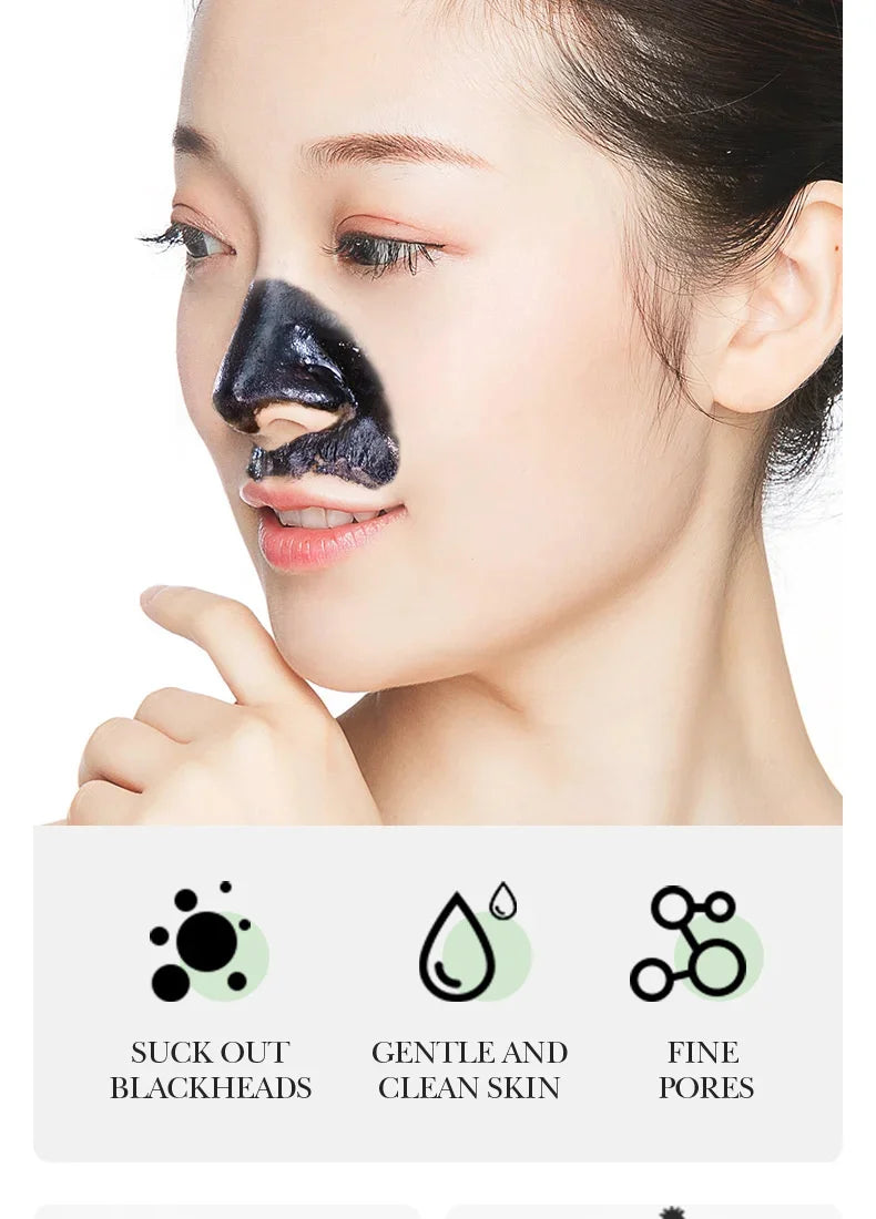 Blackhead Remover Mask Bamboo Charcoal Shrink Pores Acne Black Head Removal Cream Nose Cleansing Black Peel Off Masks Skin Care