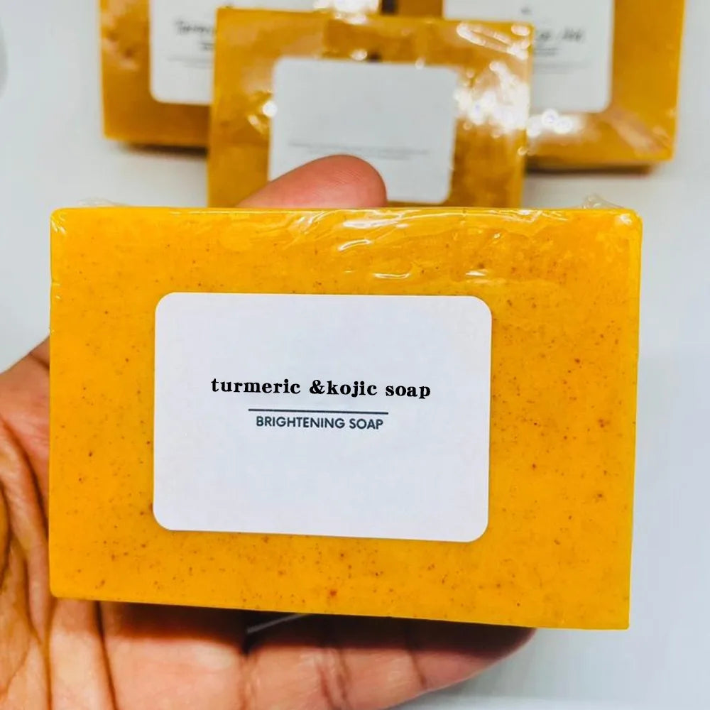 100g Turmeric Hand Made Soap, Lemon Kojic Acid Soap, Shower and Facial Soap Badiee Stylez