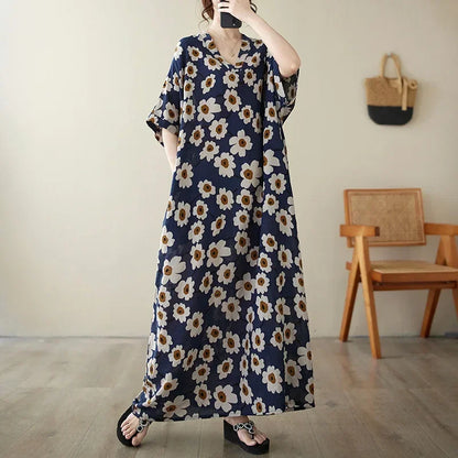 Summer Dress for Women Clothing Long Dress Fashion Clothes Cotton Vintage Harajuku Elegant Streetwear Maxi Beach Dresses J One Size