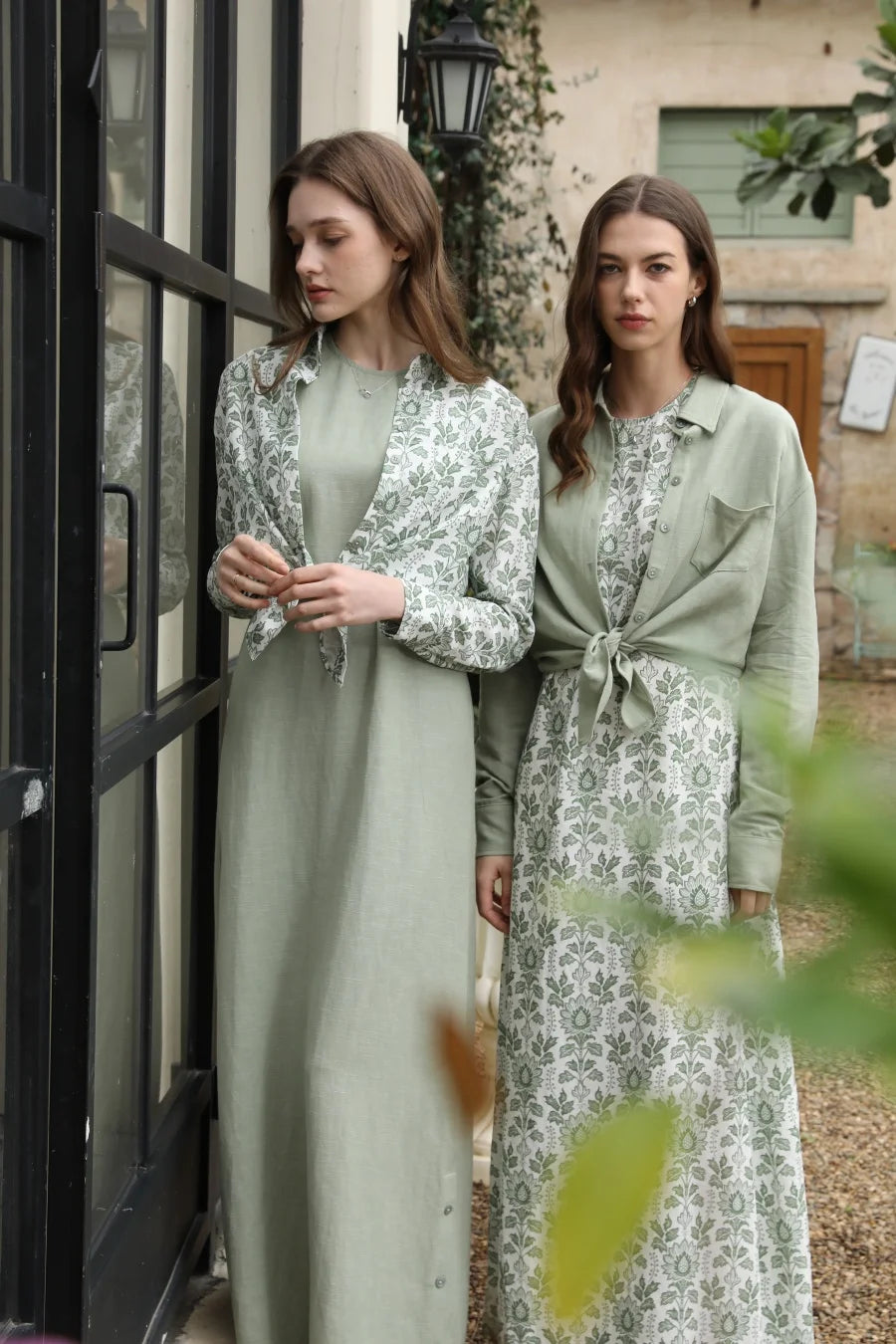 AS 2025 spring summer linen shirt + dress collection high quality print linen and knitting cardigan woman outfit
