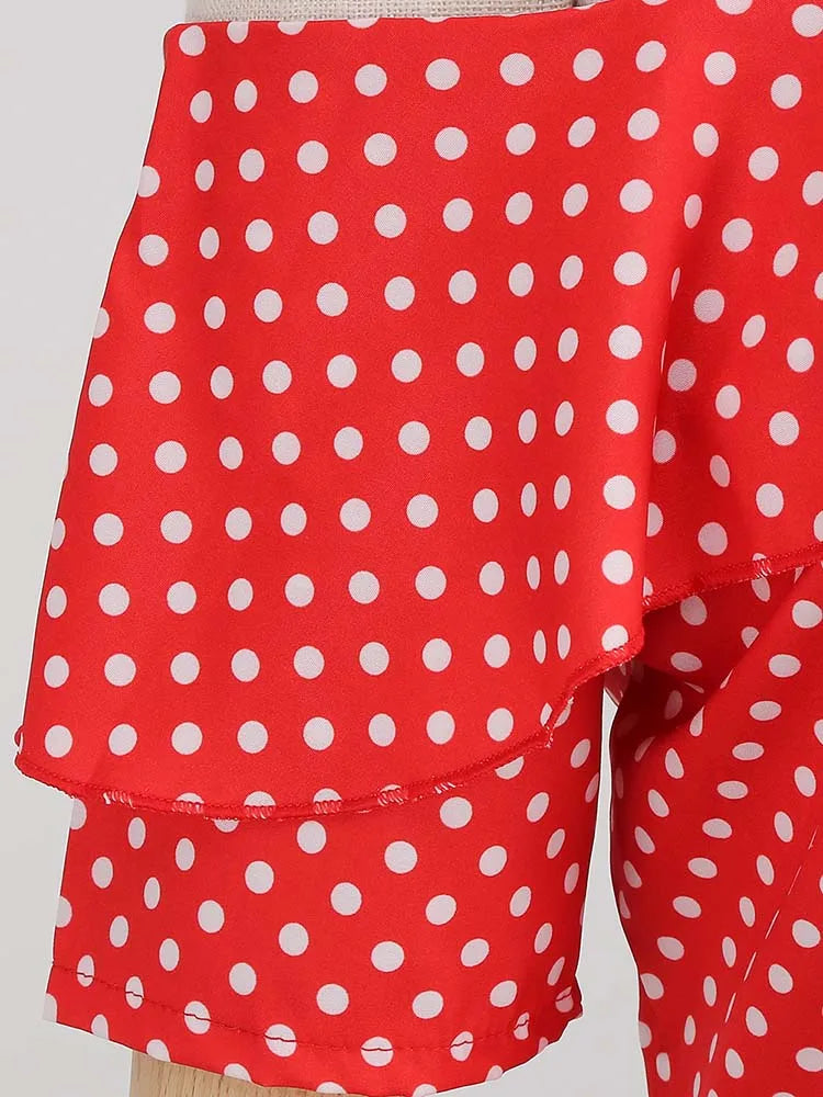 Off the Shoulder Elegant Vintage Party Dress Women Summer Polka Dot Ruffles A Line Midi Dresses Badiee Stylez