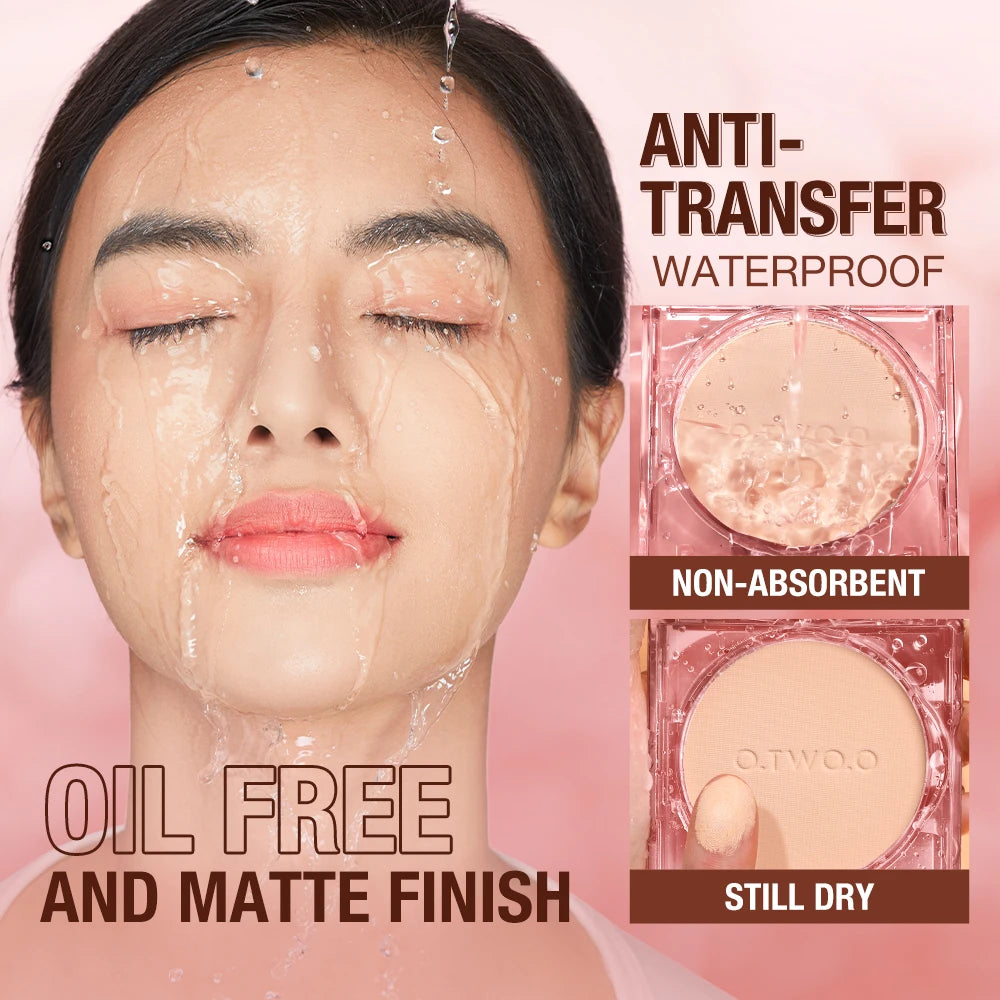 O.TWO.O Face Powder Oil-control 24 Hours Long Lasting Waterproof Matte Face Makeup Cosmetic Setting Compact Powder