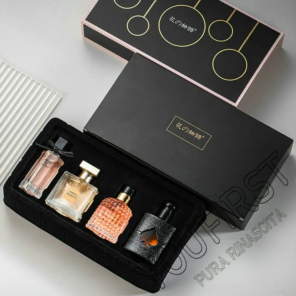 Gift Box Four Piece Set Women Perfume Spray 105ml Floral Scent Lasting Fragrance Pheromone Eau De Parfum Men Cologne Balminess Badiee Stylez