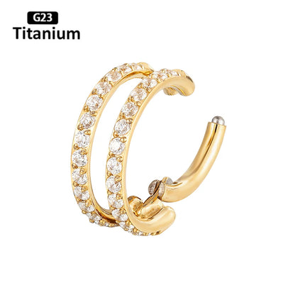 New G23 Titanium Piercing High Quality CZ Nose Ring Earrings 8/10/12mm Body Jewelry 16G ASTM f136 Titanium Nose Septum Piercings