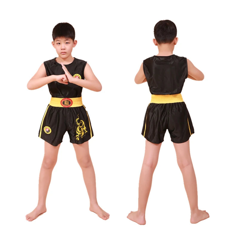 Unisex Boxing Uniform Sanda Suit Kongfu Uniform Wushu Clothing Martial Arts Performance Costume for Children Adult Badiee Stylez
