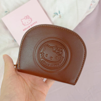 Kawaii Cartoon HELLO KITTY Retro Card Bag Girls Fashion Zipper ID Bag Storage Bag Lightweight Carrying Mini Wallet Women Gifts