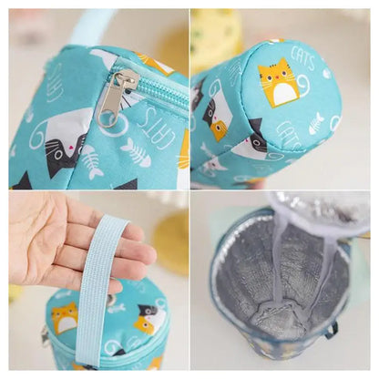Portable Milk Tea Tote Bag Heat Preservation Bag Carrying Insulated Cup Cover Umbrella Bag Handbag Camping Drinkware Accessories