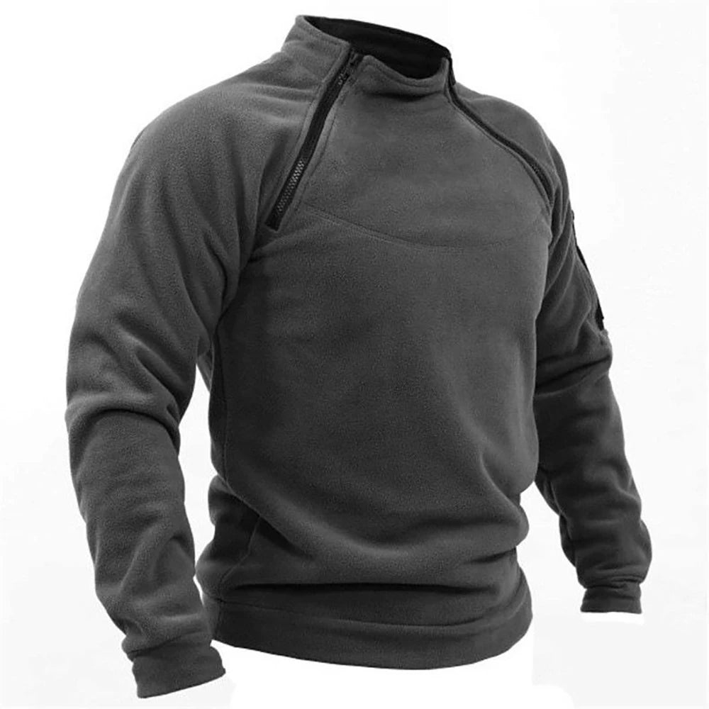 Male Hoodie Autumn Winter Warm Solid Color Stand-up Collar Outdoor Breathable Tactical Mens Gym Sport Tops Badiee Stylez