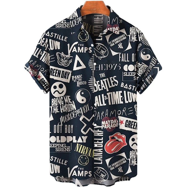 2024 Men's Shirts Creative Panda Printed Short Sleeve Shirt Men Street Summer Hawaii Beach Retro Harujuku For Badiee Stylez