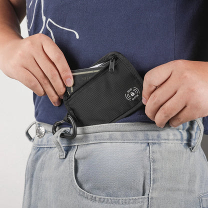 RFID Blocking Lightweight Hidden Clip Stash Money Belt Travel Pouch + Credit Card/ID Holder Money for Women & Men