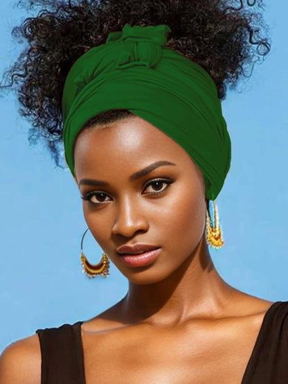 Hot selling stretch jersey turban african headband solid color super soft extra long breathable headband for women