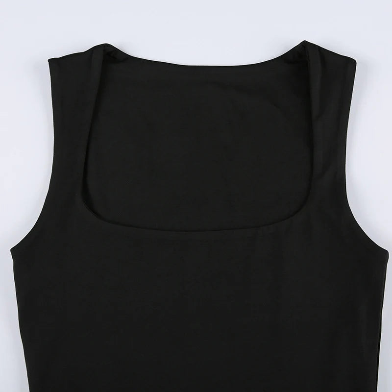 Sleeveless Collar Crop Top Women Tank Tops Casual Y2K Summer 2024 Black T Shirts Sexy