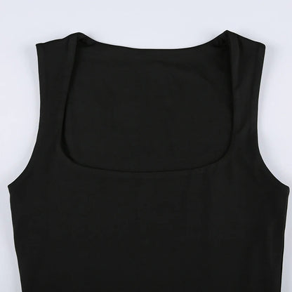 Sleeveless Collar Crop Top Women Tank Tops Casual Y2K Summer 2024 Black T Shirts Sexy