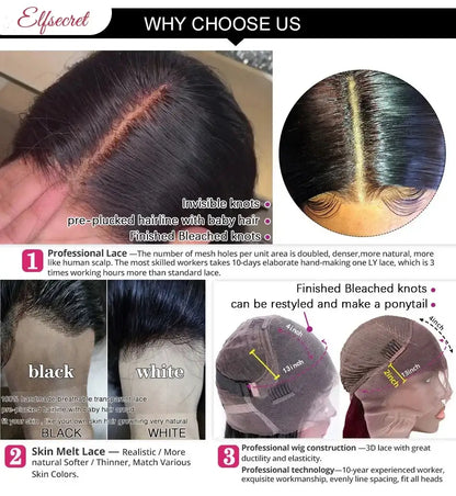 34Inch Bone Straight Highlight Lace Front Human Hair Ombre 13x4 Lace Frontal Wigs 13x6 Honey Blonde Colored Wigs For Women