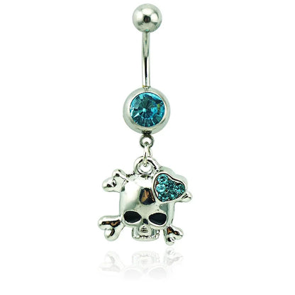 Goth Aesthetic Accessories Wings Skull Belly Button Rings Fashion Crystal Bat Heart Skeleton Belly Ring Belly Piercing Jewelry F