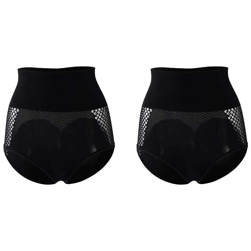 Flarixa 1/2/3Pcs Hollow Belly Control Shapewear Women Panties High Waist Double Layer Tummy Shaper Heart-shaped Hip Lift Pants Badiee Stylez