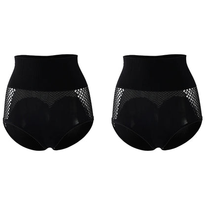 Flarixa 1/2/3Pcs Hollow Belly Control Shapewear Women Panties High Waist Double Layer Tummy Shaper Heart-shaped Hip Lift Pants Badiee Stylez