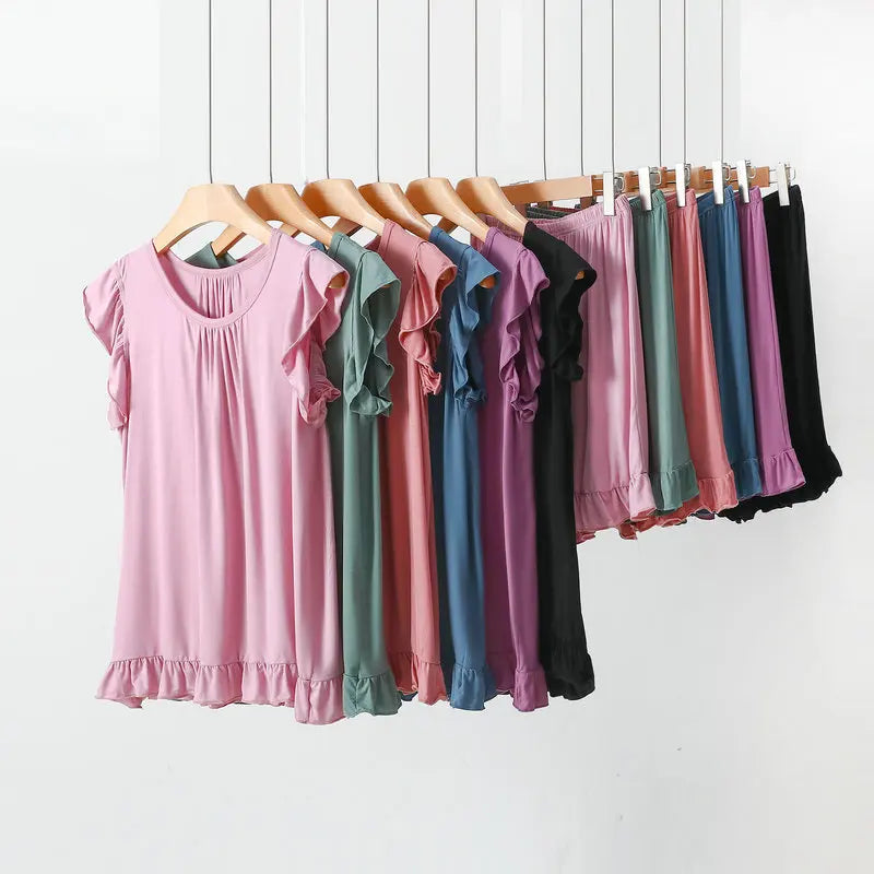 XL-8XL Plus Size Modal New Sleeveless Tops Ladies' Pajamas And Shorts Summer Women's Sleepwear Pyjamas Femme Nightwear Suit