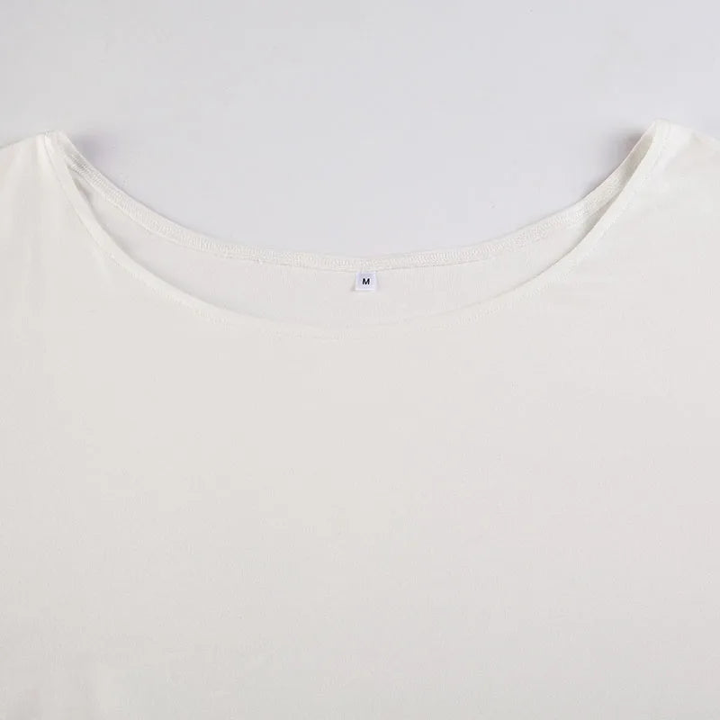 BIIKPIIK Casual Off Shoulder Solid Knitted Tops Concise Skew Collar Long Sleeve Autumn Tees For Women Sporty Irregular T-shirts